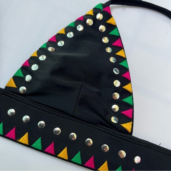 FOREVER 21 Black Triangle Bikini Swim Top Size S - Picture 3 of 6